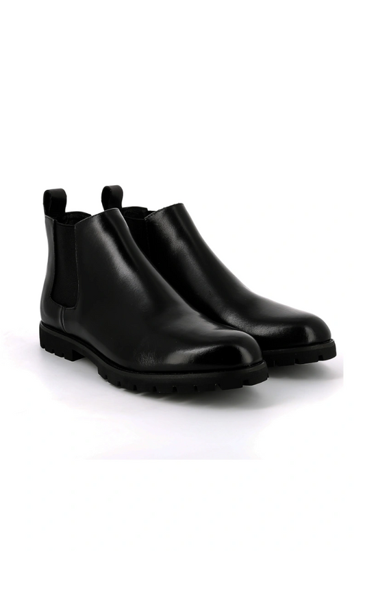 Chelsea Ruggente — Leren Chelsea Boot met Profielzool